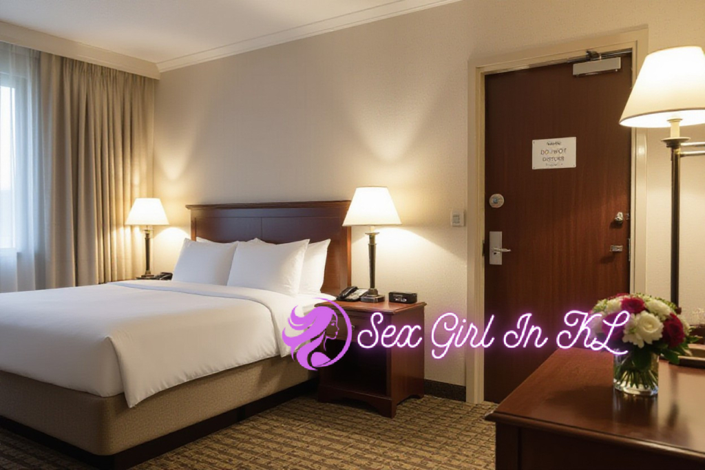 Hotel room with a comfortable bed, nightstand, and warm lighting for a relaxing getaway.