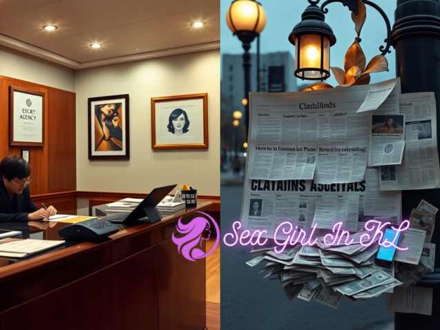 Man in office desk writing, newspaper and money on pole outside